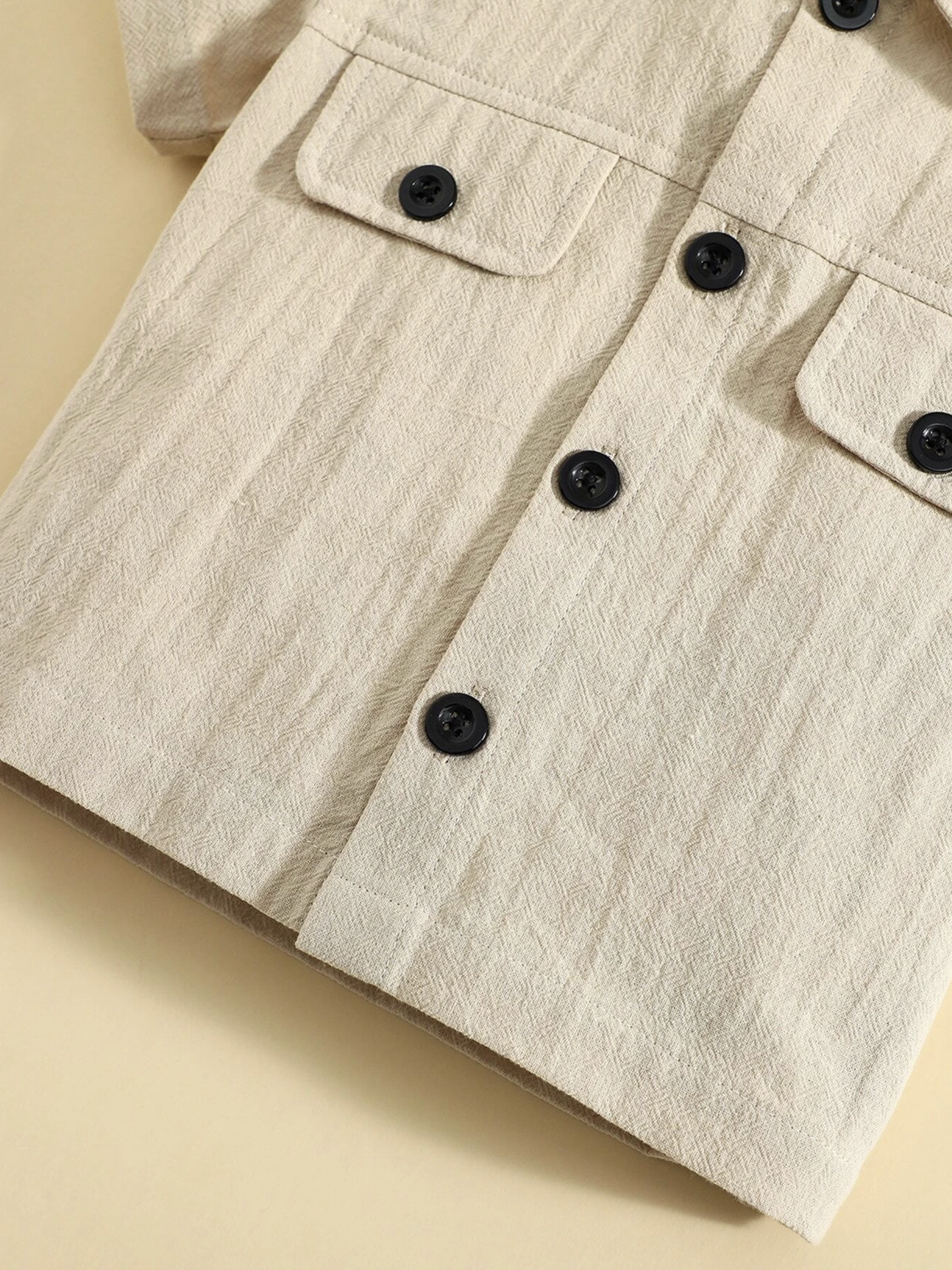 Stylish Beige Baby boy's Two Pocket Shirt &amp; Shorts For Boys.