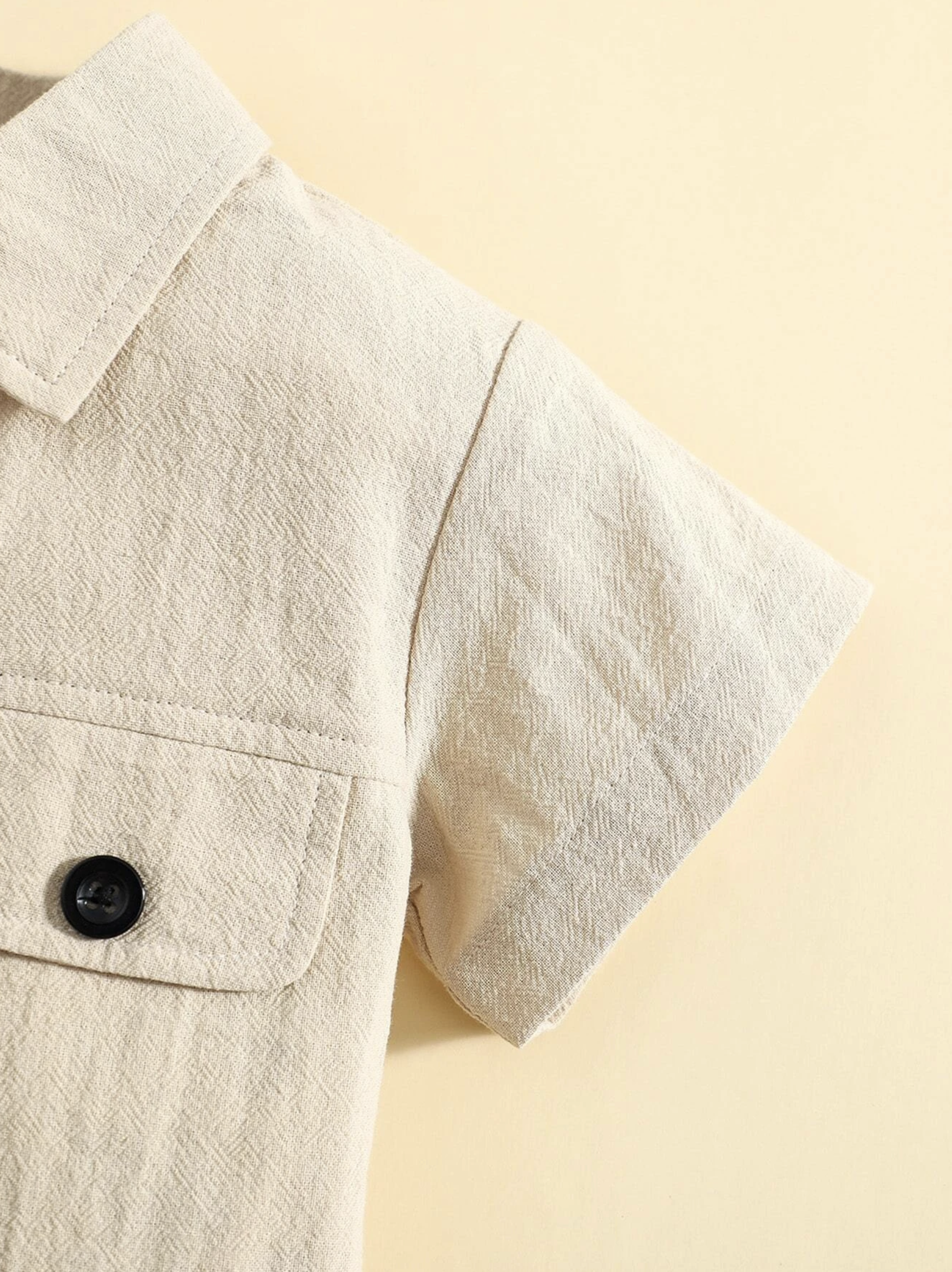 Stylish Beige Baby boy's Two Pocket Shirt &amp; Shorts For Boys.